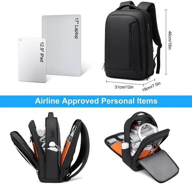 Alt view image 2 of 5 - Fenree.geer Laptop Backpack for Men, Business Backpack with USB Charging Port,Water Resistant Tech Backpack, Mens 17 Inch Laptop Bag for Work/Commuter/College