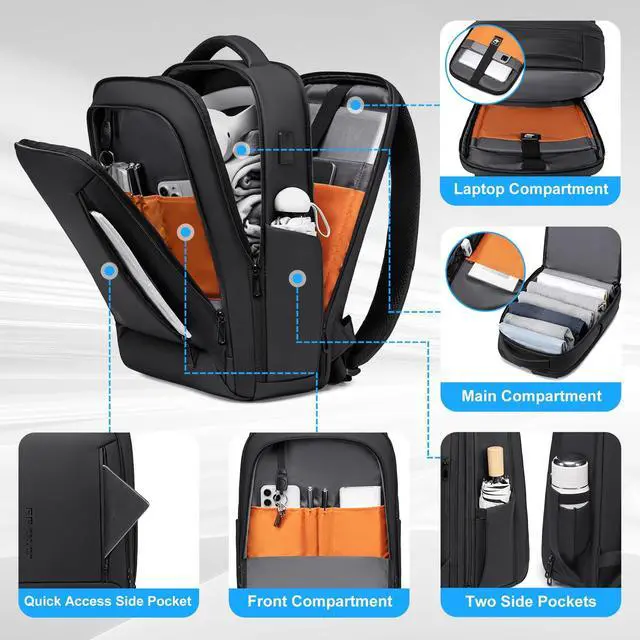 Alt view image 3 of 5 - Fenree.geer Laptop Backpack for Men, Business Backpack with USB Charging Port,Water Resistant Tech Backpack, Mens 17 Inch Laptop Bag for Work/Commuter/College