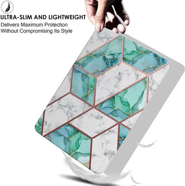 Alt view image 5 of 5 - DuraSafe Cases for iPad Air 4th 5th 6th Gen Air 10.9" / Air 11" Printed A2588 A2589 A2591 MM9E3LL/A MM9D3LL/A A2316 MME23LL/A MM9F3LL/A MYFQ2LL/A MM9C3LL/A MYFM2LL/A MYFR2LL/A MM9N3LL/A - Marble Green