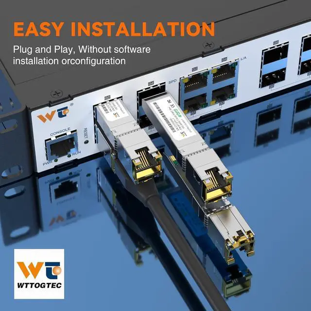 Alt view image 5 of 5 - +  -  1.25/2.5/5/10G Copper SFP+ CAT6a Module, Auto-Negotiation, Up to 30m, for Cisco SFP-10G-T-S, Ubiquiti UniFi UF, Meraki, TP-Link More