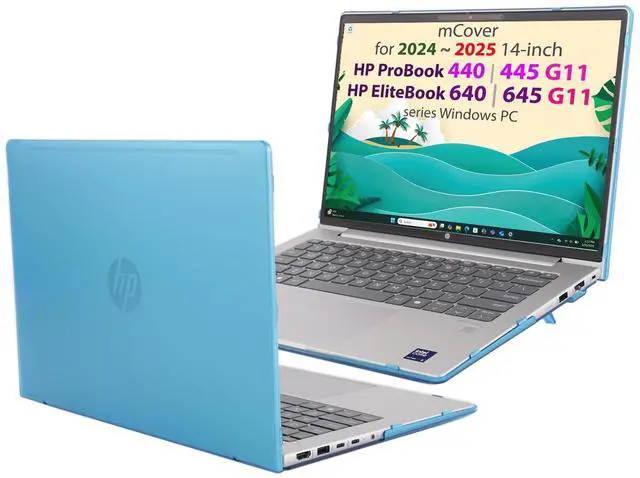 Main image of mCover Case ONLY Compatible for 2024  2025 14-inch HP ProBook 440/445 G11 and EliteBook 640 | 645 G11 Series Windows Notebook PC (NOT Fitting Other HP Models)- Aqua