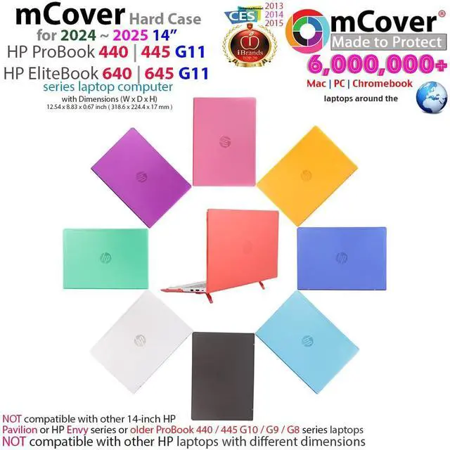 Alt view image 2 of 5 - mCover Case ONLY Compatible for 2024  2025 14-inch HP ProBook 440/445 G11 and EliteBook 640 | 645 G11 Series Windows Notebook PC (NOT Fitting Other HP Models)- Aqua