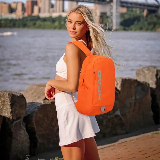 Alt view image 3 of 5 - HEAD Waterproof Gym Backpack for Women/Men, Compact Laptop Backpack for College/Sport/Fitness/Work/Daily, (Orange)