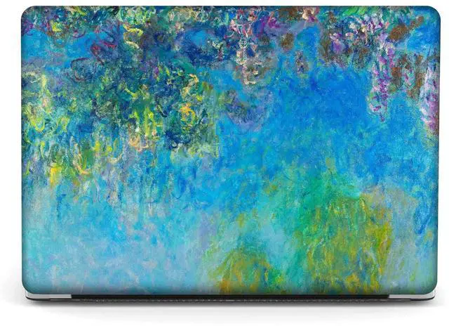 Main image of Compatible with MacBook Pro 13 inch Art Case Skin, 2022, 2021, 2020-2018 Release A1708 Plastic Watercolor Hard Shell with Keyboard Cover & Screen Protector (Wisteria by Claude Monet)