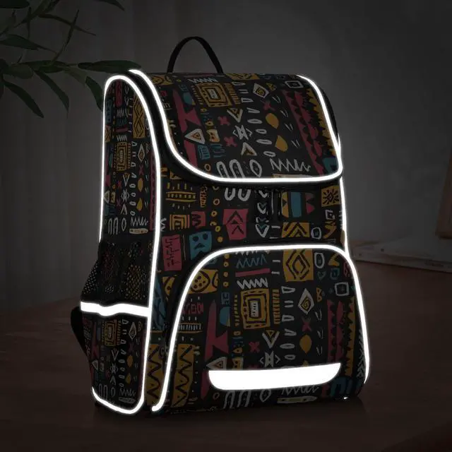 Alt view image 2 of 5 - OREZI Schoolbag African Ethinic Geometric Print Laptop Backpack for School Student College Adult Backpack
