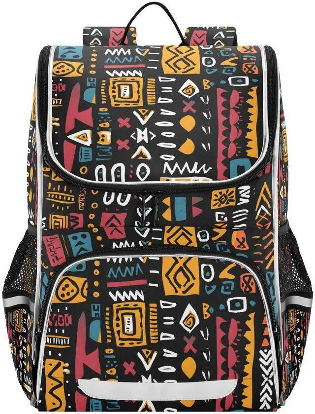 Main image of OREZI Schoolbag African Ethinic Geometric Print Laptop Backpack for School Student College Adult Backpack
