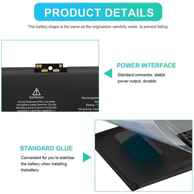 Alt view image 4 of 5 - TREE.NB A1527 Battery Replacement for A1534 Battery (Early 2015 2016 Mid 2017) Fit for MacBook8,1 9,1 10,1 A1534 12-inch A1527 661-02267 MF855LL/A MK4M2CH/A MNYG2LL/A