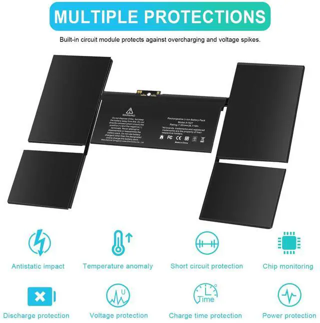 Alt view image 5 of 5 - TREE.NB A1527 Battery Replacement for A1534 Battery (Early 2015 2016 Mid 2017) Fit for MacBook8,1 9,1 10,1 A1534 12-inch A1527 661-02267 MF855LL/A MK4M2CH/A MNYG2LL/A