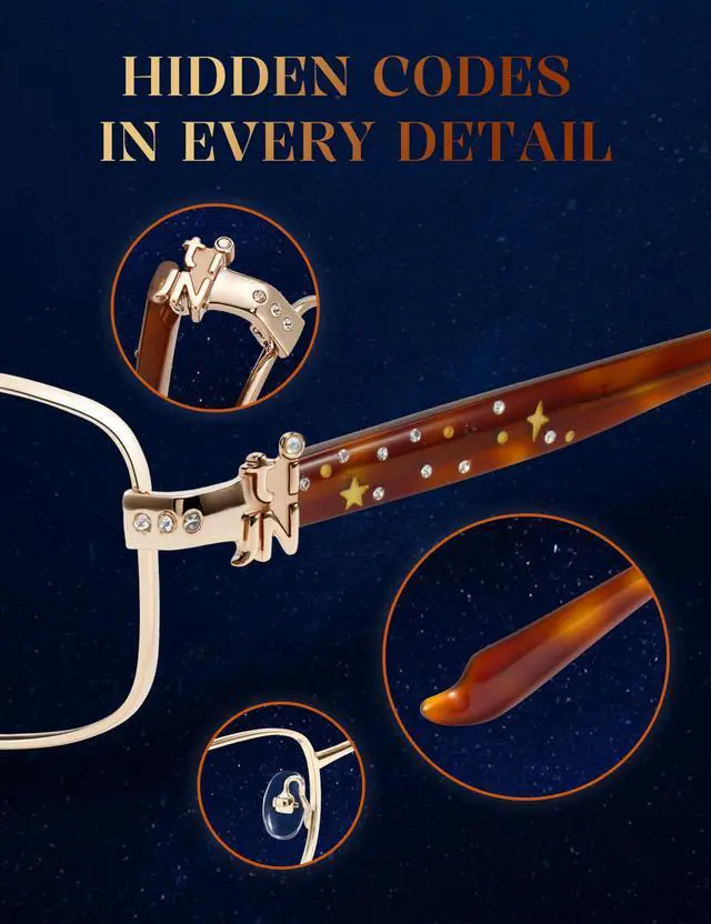 Alt view image 5 of 5 - TIJN Blue Light Blocking Glasses for Woman Men, Square Acetate Metal Frame Eye Glasses for Cosplay & Anime Girl, Rin