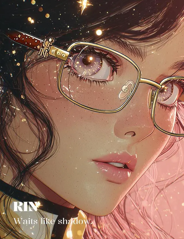 Alt view image 3 of 5 - TIJN Blue Light Blocking Glasses for Woman Men, Square Acetate Metal Frame Eye Glasses for Cosplay & Anime Girl, Rin