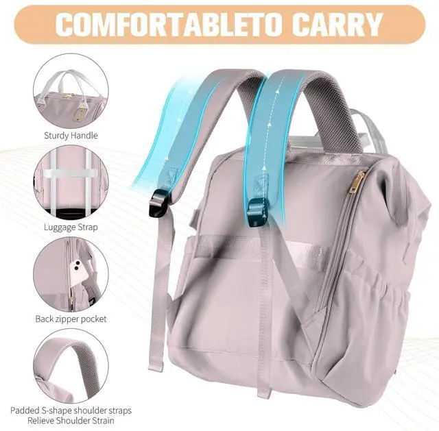 Alt view image 5 of 5 - Coreskin Laptop Backpack for Women, 16 Inch Fashion Computer Work Bag with USB Port, Large Capacity for Travel Business Casual, Purple