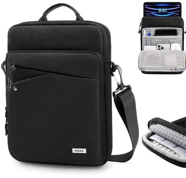 Main image of MoKo Tablet Sleeve Bag,12.9 Inch iPad Carrying Case,360° Protective Tablet Travel Case with Shoulder Strap,13 Inch New i-Pad Pro M4 & Air M2 2024, i-Pad Pro 12.9 M2&M1,Galaxy Tab S9+/S8+ 12.4, Black