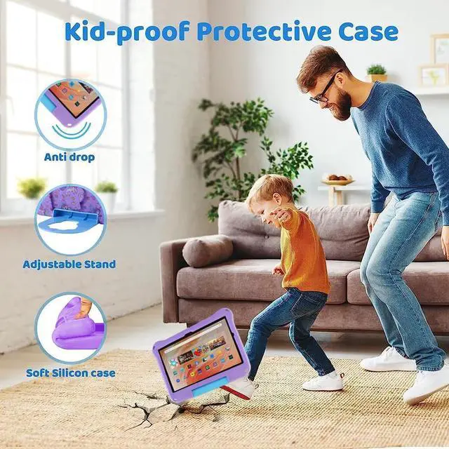 Alt view image 3 of 5 - Topevoeon Unicorn Kindle Fire HD 8 Tablet Case for Kids Girls Light EVA Kids Friendly Fire HD8 Plus 2024 2022 12th 10th Gen Kid-Proof Case with Handle Kickstand Shockproof Full Cover for for Kid Girl