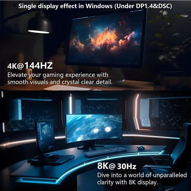 Alt view image 3 of 5 - WAVLINK Laptop Docking Station 3 Monitors(Max Resolution: Single 8K or Triple 4K), 11-in-1 USB C Docking Station with 125W PD3.1 Pass-Through, HDMI + 2*DP, for MacBook M1/M2/M3/M4 & Windows, SD/TF