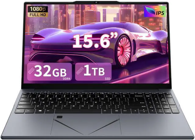 Main image of AocBook 15.6" Laptop, Ryzen 5 3500U (Up to 3.7GHz) Quad-Core Processor, 32GB DDR4 RAM, 1TB NVMe SSD, Portable Notebook with Adjustable Touchpad, Privacy Webcam Switch-Grey (32GB DDR4 | 1TB SSD)