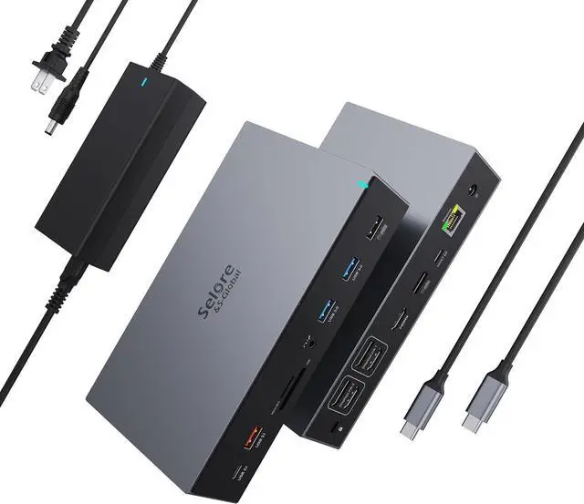 Main image of Selore&S-Global Displaylink Docking Station 3 Monitors for MacBook M1/M2/M3/Windows, Dual Triple Display Link USB C Dock with 3 HDMI, 2 DP, DC Power, USB A&C, EthernetDC Power for Dell/HP/Lenovo