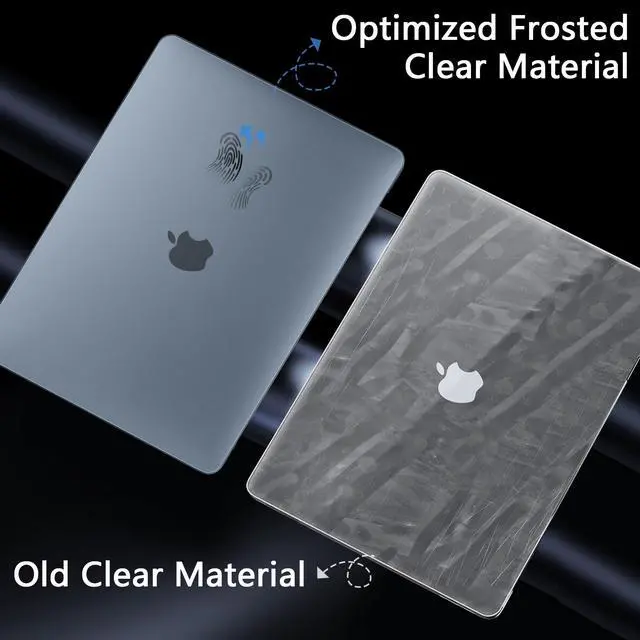 Alt view image 3 of 5 - MEEgoodo for MacBook Air 13 inch Case 2021 2020 2019 2018 Release, Cover Fit Model A2337 M1 A2179 A1932, Flexible Plastic Case for Laptop, Hard Shell with TPU Keyboard Cover & OTG Adapter,Haze Blue