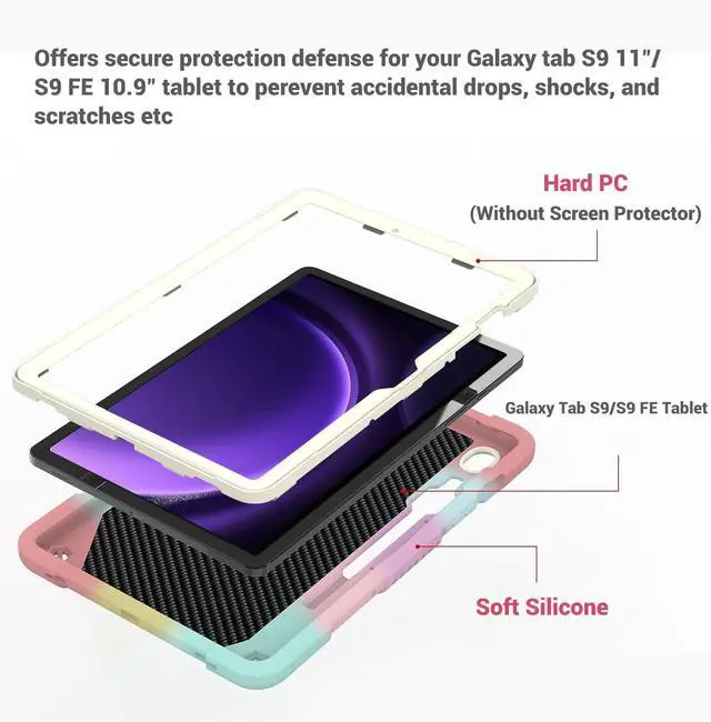 Alt view image 5 of 5 - SXYGMZL for Samsung Galaxy Tab S10 Lite/S10 FE/S9 FE 5G 10.9"/S9 11" Butterfly Case Cute, Girls Women Cute Kawaii Girly Butterfly Silicone Protective Cover with Stand Shoulder Strap Pencil Holder Pink