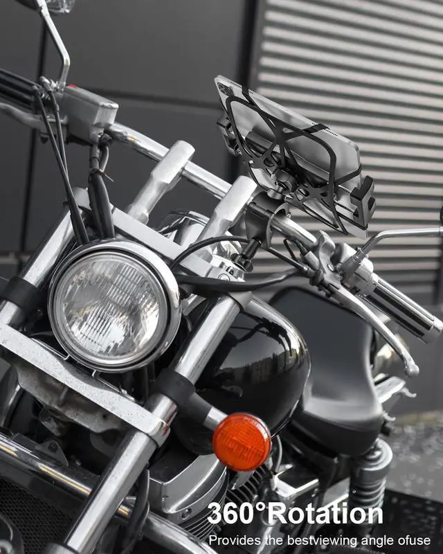 Alt view image 4 of 5 - Bike Tablet Mount Holder [Ultra Stable] Motorcycle Tablet Mount for Bicycle Handlebar, Electric Scooter, Mountain, Dirt Bike Clamp- 360° Rotate Suitable for 4.7-13" iPad Pro, Air, Mini, IPhone, Galaxy