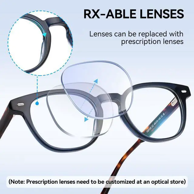 Alt view image 4 of 5 - Dollger Blue Light Blocking Glasses For Woman Men Thick Square Frame Round Non-Prescription, For Computer,Work, TV,GamingBlue framed leopard print legs