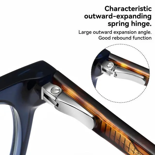 Alt view image 3 of 5 - Dollger Blue Light Blocking Glasses For Woman Men Thick Square Frame Round Non-Prescription, For Computer,Work, TV,GamingBlue framed leopard print legs