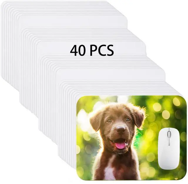 Main image of Nicunom 40 Pcs Sublimation Mouse Pad Blanks, Heat Press Printing Crafts Mousepads 3mm Thick DIY Custom Mouse Pads Anti-Slip Rubber Mouse Mat for Office Laptop Computer Gaming