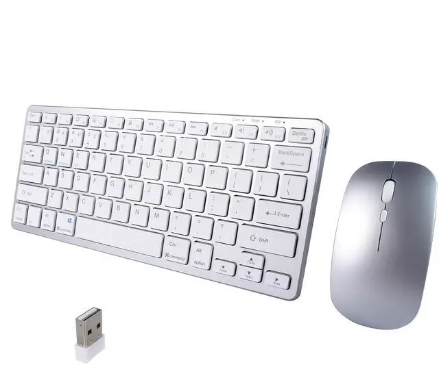 Main image of Wireless Bluetooth Keyboard and Mouse Combo  Rechargeable, Quiet Operation, 3-Device Switching  Perfect for Home Office, Gaming, and Travel,Compatible with Windows, Mac, Android (Silver)
