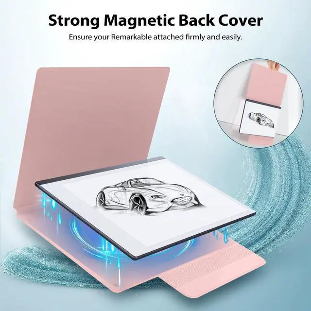 Alt view image 2 of 5 - TiMOVO Case Compatible for Remarkable 2, Ultra-Thin Magnetic Case with Built-in Pen Holder, Lightweight Book Folio Cover Compatible with Remarkable 2 Paper Tablet 10.3" 2020 Released, Spring Pink