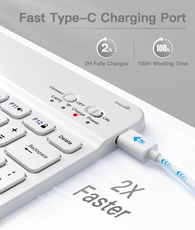 Alt view image 3 of 5 - Beydoa for iPad 10th Generation Case with Keyboard 10.9 Inch 2022/iPad (A16) 11th Gen 11 Inch 2025 - Magnetic Detachable Keyboard, Stain Proof Cover, Smart Folio Case with Pencil Holder - Grey