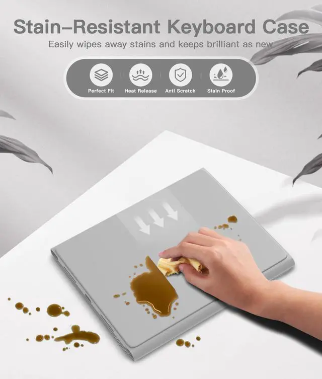 Alt view image 4 of 5 - Beydoa for iPad 10th Generation Case with Keyboard 10.9 Inch 2022/iPad (A16) 11th Gen 11 Inch 2025 - Magnetic Detachable Keyboard, Stain Proof Cover, Smart Folio Case with Pencil Holder - Grey