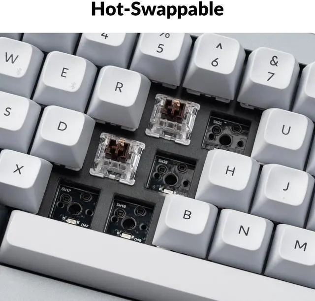 Alt view image 3 of 5 - Keychron Q2 Pro QMK/VIA Wireless Custom Mechanical Keyboard, Full Metal Programmable Knob Hot-Swappable K Pro Brown Switches, KSA Double-Shot PBT Keycaps RGB Backlight for Mac Windows Linux - Gray
