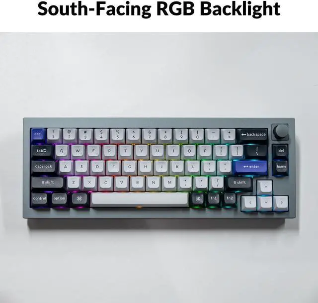 Alt view image 4 of 5 - Keychron Q2 Pro QMK/VIA Wireless Custom Mechanical Keyboard, Full Metal Programmable Knob Hot-Swappable K Pro Brown Switches, KSA Double-Shot PBT Keycaps RGB Backlight for Mac Windows Linux - Gray
