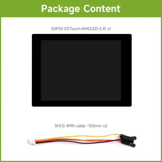 Alt view image 2 of 5 - Waveshare ESP32-S3 2.41inch AMOLED Touch Display Development Board, 600×450, 32-bit LX7 Dual-core Processor, Onboard Accelerometer and Gyroscope Sensor, ESP32 with Display, Without Case
