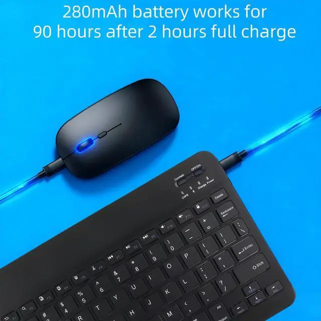 Alt view image 3 of 5 - Keyboard Case for Samsung Galaxy Tab A9 Plus/A9 11 2023, Samsung A9 Plus Tablet Case with Pen Slot Detachable Detachable Folio Keyboard Cover with Mouse (SM-X210/X216/X218) -(Black)