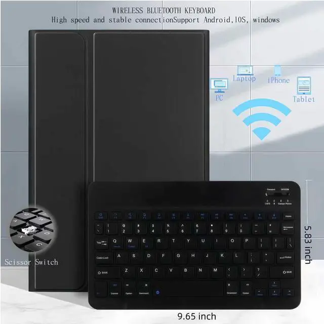 Alt view image 4 of 5 - Keyboard Case for Samsung Galaxy Tab A9 Plus/A9 11 2023, Samsung A9 Plus Tablet Case with Pen Slot Detachable Detachable Folio Keyboard Cover with Mouse (SM-X210/X216/X218) -(Black)