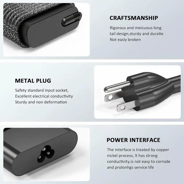 Alt view image 4 of 5 - 2025 New Slim 90W USB C Laptop Charger Replacement HP Spectre x360 HP 904144-850 904082-003 adp-90fe 2ln85aa USB-c Power Adapter Type C AC Adapter Power Supply Cord