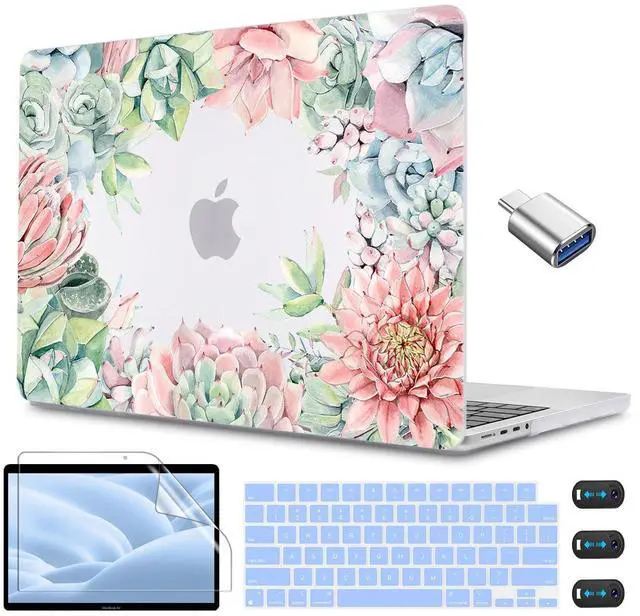 Main image of CISSOOK Succulent Hard Shell Case Cover for MacBook Pro 14 Inch 2021-2023 Release Model A2779 A2442 M1 M2 with Touch ID