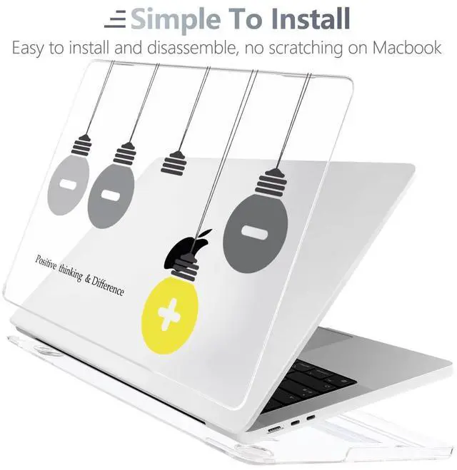 Alt view image 3 of 5 - Batianda Compatible with New MacBook Air 13 inch Case 2025 2024 2022 M4/M3/M2 Chip Model A3240/A3113/A2681, Plastic Clear Hardshell Keyboard Cover & USB-C OTG Adapter, Light Bulb