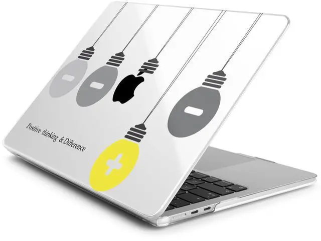 Main image of Batianda Compatible with New MacBook Air 13 inch Case 2025 2024 2022 M4/M3/M2 Chip Model A3240/A3113/A2681, Plastic Clear Hardshell Keyboard Cover & USB-C OTG Adapter, Light Bulb