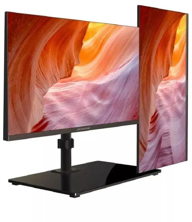 Alt view image 4 of 5 - Packard Bell airFrame Workstation - 2X 21 FHD Monitors, VESA Mount Included, 1920x1080, Ultrawide, Tilt Adjust, HDMI/VGA, Slim Bezel, for Home, Office, and Light Gaming