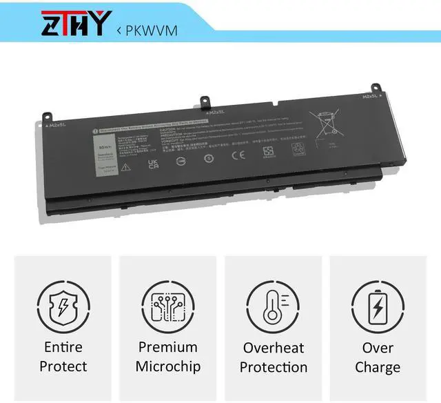 Alt view image 5 of 5 - ZTHY PKWVM Battery 95Wh 6-Cell Replacement for Dell Precision 7550 7560 7750 7760 Mobile Workstation Laptop P44E P93F P44E001 P44E002 P93F001 P93F002 C903V 17C06 0CR72X 0447VR 068N03 453-BBCQ 11.4V