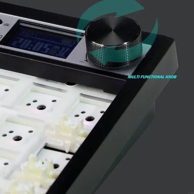 Alt view image 4 of 5 - GMK104 Barebones Keyboard Kit with Screen&Knob,QMK/VIA Programmable BT5.0/2.4GHz/Type-C Tri-Mode Gasket Mounted Hot Swap RGB Backlit Full Size Custom PCB Kit DIY Mechanical Keyboard for Win/Mac(Black)