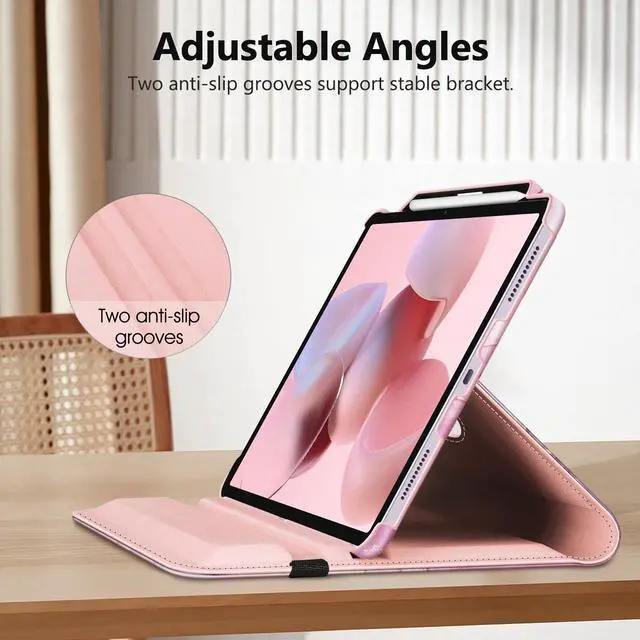 Alt view image 5 of 5 - Fintie Rotating Case for iPad Air 13-inch (M3) 2025, (M2) 2024-360 Degree Swiveling Protective Stand Cover with Pencil Holder, Auto Wake/Sleep, Dreamy Marble