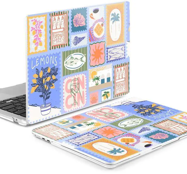 Alt view image 3 of 5 - MEEgoodo for M4/M3/M2 MacBook Air 13.6 inch Case 2025 2024 2022(Fit Model A3240/A3113/A2681), Clear Laptop Shell Cases for MacBook Air 13-inch, Summer Stamps