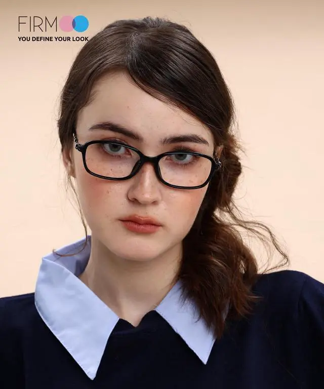 Alt view image 2 of 5 - Firmoo Rectangle Blue Light Glasses for Women, Hollow Accent Lightweight Metal Blue Light Blocking Glasses for Computer, TV, S8823