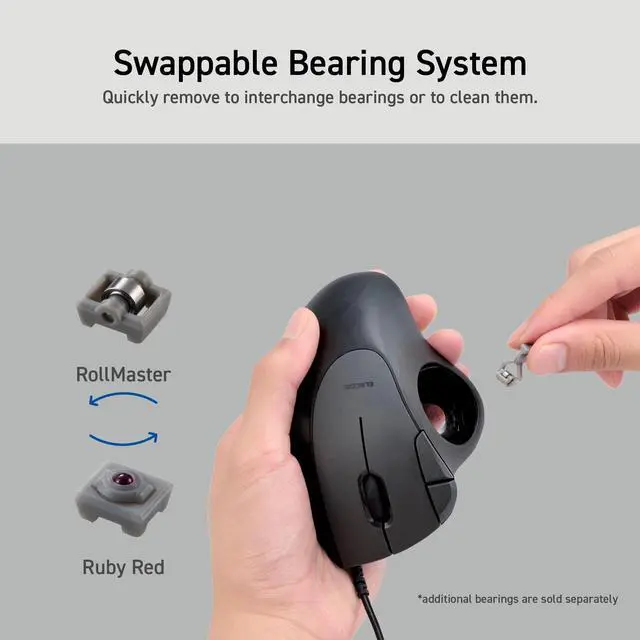 Alt view image 4 of 5 - ELECOM Ergonomic Comfort Design Trackball IST Wired USB-A Connection, Super Smooth Tracking with Roller Ball Bearing, 36mm Ball, Thumb Control, Compatible for Windows, PC, and Mac Black (M-IT11URBK)