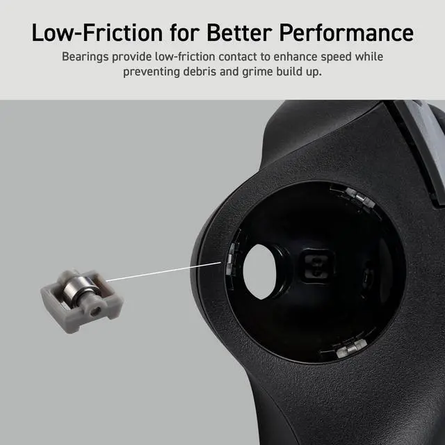 Alt view image 3 of 5 - ELECOM Ergonomic Comfort Design Trackball IST Wired USB-A Connection, Super Smooth Tracking with Roller Ball Bearing, 36mm Ball, Thumb Control, Compatible for Windows, PC, and Mac Black (M-IT11URBK)