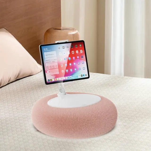 Alt view image 5 of 5 - KABCON Pillow Tablet Stand for Kindle,360°Adjustable Aluminum Pole Phone Holder with Soft Plush Fabric for 4.7"-13" Phones/Tablets,iPad Pro Mini Air 12.9,iPhone Pro Max,Samsung Galaxy,LG,Kindle-Pink