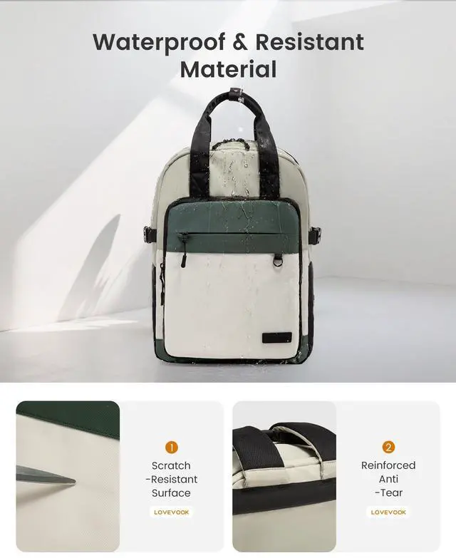 Alt view image 5 of 5 - LOVEVOOK Laptop Backpack for Women, 15.6 Inch Computer Backpack Purse, Casual Daypack Carry-On Personal Item Travel Bag, College Bookbook for Teen Girls Students Back to School