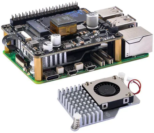 Main image of GeeekPi P31 M.2 NVME M-Key PoE+ HAT with Official Active Cooler for Raspberry Pi 5, Support M.2 NVMe SSD 2230 2242